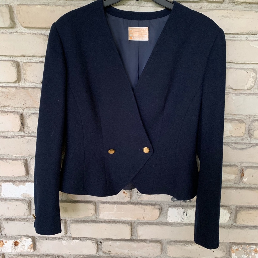 Pendleton Navy Blue Virgin Wool Jacket - image 1